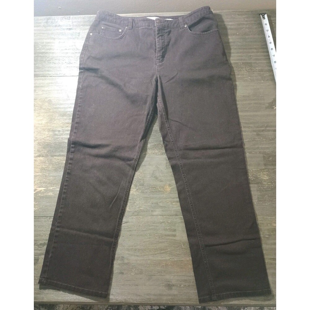 Jones New York Sport Shape Control Stretch Dark Brown Women's Jeans Size 14